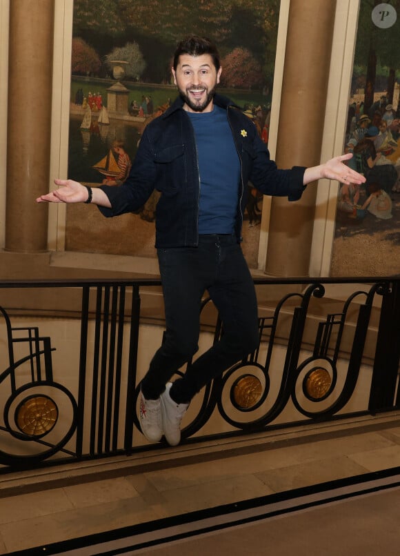 Christophe Beaugrand lors du lancement de 'Une Jonquille contre le cancer' à Paris le 12 Mars 2024. © Denis Guignebourg/Bestimage