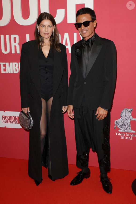 Laetitia Casta et Omar Harfouch au photocall du "concerto pour la paix" de Omar Harfouch au Théâtre des Champs-Elysées à Paris le 18 septembre 2024. © Coadic Guirec / Bestimage 