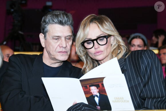 Marc Lavoine et sa compagne Adriana Karembeu au "concerto pour la paix" de Omar Harfouch au théâtre des Champs-Elysées à Paris le 18 septembre 2024. © Rachid Bellak / Bestimage 