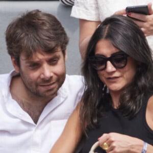 Agathe Lambret et Benjamin Duhamel - Célébrités dans les tribunes de la finale Dames des Internationaux de Tennis de Roland Garros à Paris le 8 juin 2024. © Jacovides-Moreau/Bestimage