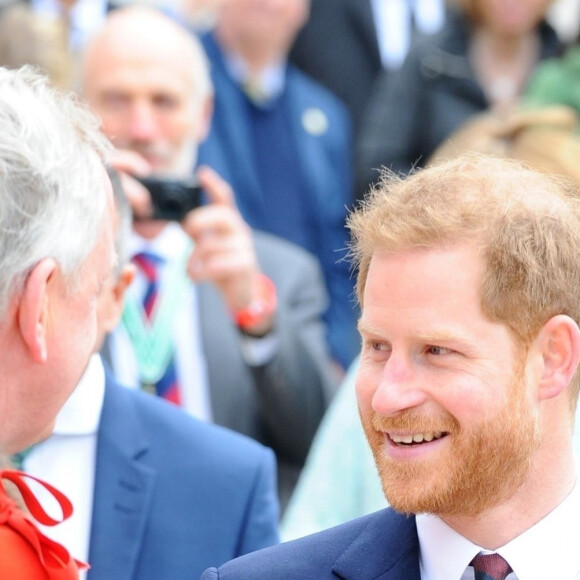 Le prince Harry lors du déjeuner "Lord Mayor's Big Curry Lunch" au Guildhall à Londres le 4 avril 2019. 