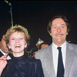 Archives - Nicole Garcia et Jean Rochefort à la cérémonie des César. 1985.