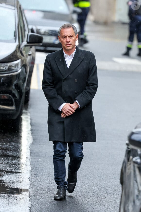 Marc-Olivier Fogiel - Obsèques de l'ancien ministre de la Culture Frédéric Mitterrand en l'Église Saint-Thomas d'Aquin à Paris. Le 26 mars 2024 © Moreau-Jacovides / Bestimage