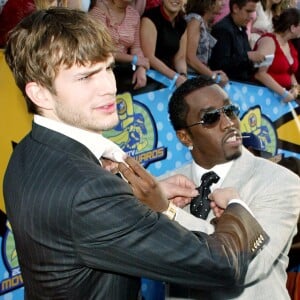 P.Diddy et Ashton Kutcher - Arrivée et salle de presse des MTV Movie Awards 2003 à Los Angeles.