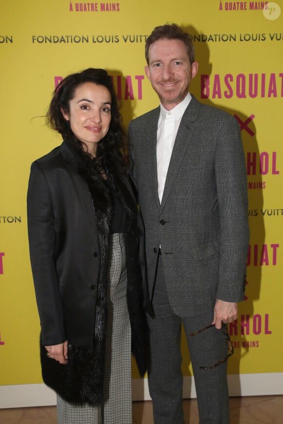 Isabelle Vitari et son compagnon Ludovic Watine-Arnault - Vernissage de l'Exposition "Basquiat X Warhol à quatre mains" à La Fondation Louis Vuitton à Paris le 3 Avril 2023. © Bertrand Rindoff / Bestimage 