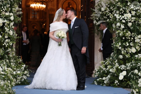 Mariage de la princesse Theodora de Grèce et Matthew Kumar en la cathédrale de l'Annonciation à Athènes le 28 septembre 2024 Théodora de Grèce et Matthew Kumar quittent la cathédrale de l'Annonciation de Sainte-Marie, désormais mari et femme, le 28 septembre 2024, à Athènes, en Grèce.