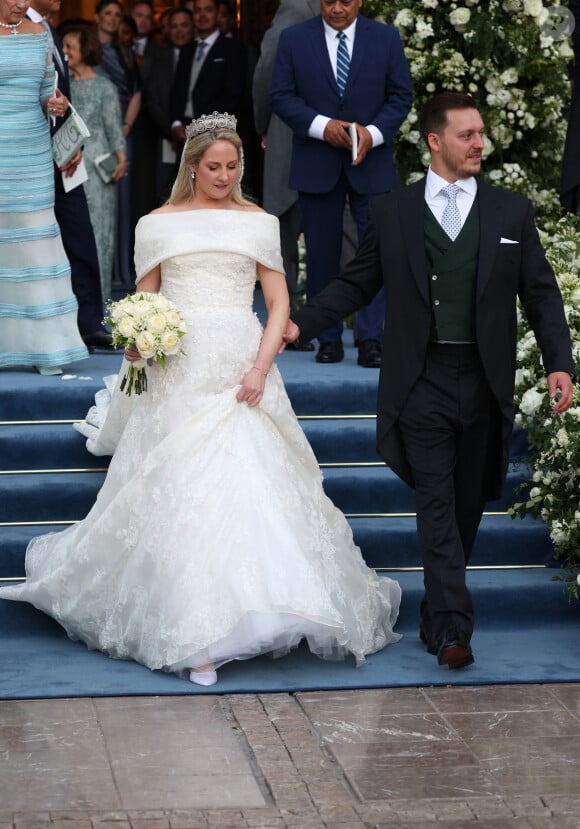 Mariage de la princesse Theodora de Grèce et Matthew Kumar en la cathédrale de l'Annonciation à Athènes le 28 septembre 2024 Théodora de Grèce et Matthew Kumar quittent la cathédrale de l'Annonciation de Sainte-Marie, désormais mari et femme, le 28 septembre 2024, à Athènes, en Grèce.