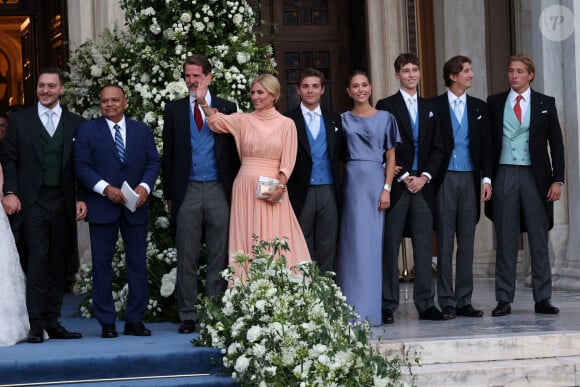 Mariage de la princesse Theodora de Grèce et Matthew Kumar en la cathédrale de l'Annonciation à Athènes le 28 septembre 2024 Paul de Grèce et Marie Chantal Miller avec leurs enfants quittent la cathédrale de l'Annonciation Sainte-Marie où ils ont assisté au mariage entre Théodora de Grèce et Matthew Kumar le 28 septembre 2024, à Athènes, Grèce. MARIAGE José Ruiz / Europa Press 28/09/2024