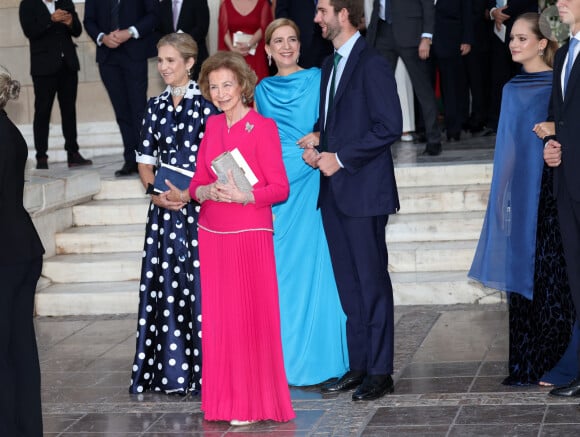 Mariage de la princesse Theodora de Grèce et Matthew Kumar en la cathédrale de l'Annonciation à Athènes le 28 septembre 2024 L'Infante Cristina, Juan Urdangarin, la Reine Sofia et l'Infante Elena quittent la cathédrale de l'Annonciation de Sainte-Marie où ils ont assisté au mariage entre Théodora de Grèce et Matthew Kumar, le 28 septembre 2024, à Athènes (Grèce). MARIAGE José Ruiz / Europa Press 28/09/2024