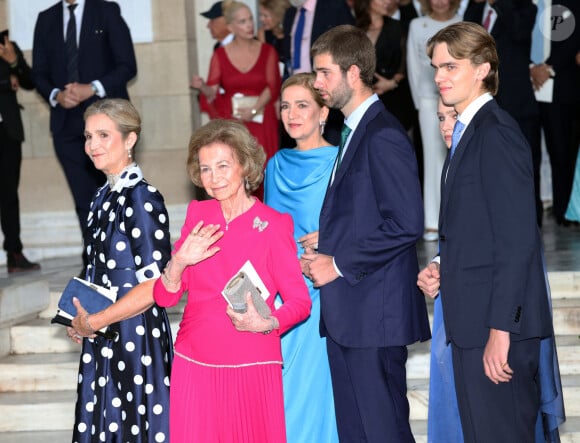 Mariage de la princesse Theodora de Grèce et Matthew Kumar en la cathédrale de l'Annonciation à Athènes le 28 septembre 2024 L'Infante Cristina, Juan Urdangarin, la Reine Sofia, l'Infante Elena et Miguel Urdangarin quittent la cathédrale de l'Annonciation de Sainte-Marie où ils ont assisté au mariage entre Théodora de Grèce et Matthew Kumar, le 28 septembre 2024, à Athènes (Grèce). MARIAGE José Ruiz / Europa Press 28/09/2024