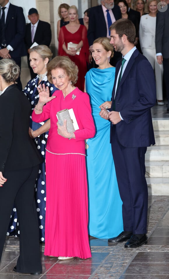 Mariage de la princesse Theodora de Grèce et Matthew Kumar en la cathédrale de l'Annonciation à Athènes le 28 septembre 2024 L'Infante Cristina, Juan Urdangarin, la Reine Sofia et l'Infante Elena quittent la cathédrale de l'Annonciation de Sainte-Marie où ils ont assisté au mariage entre Théodora de Grèce et Matthew Kumar, le 28 septembre 2024, à Athènes (Grèce). MARIAGE José Ruiz / Europa Press 28/09/2024