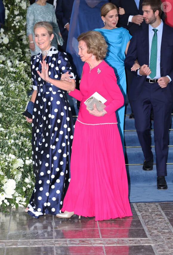 Mariage de la princesse Theodora de Grèce et Matthew Kumar en la cathédrale de l'Annonciation à Athènes le 28 septembre 2024 L'Infante Cristina, Juan Urdangarin, la Reine Sofia et l'Infante Elena quittent la cathédrale de l'Annonciation de Sainte-Marie où ils ont assisté au mariage entre Théodora de Grèce et Matthew Kumar, le 28 septembre 2024, à Athènes (Grèce). MARIAGE José Ruiz / Europa Press 28/09/2024