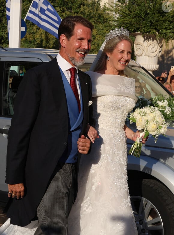 Pavlos, le frère de Théodora, l'a accompagnée à l'autel.
Mariage de la princesse Theodora de Grèce et Matthew Kumar en la cathédrale de l'Annonciation à Athènes le 28 septembre 2024 Théodora de Grèce arrive à la cathédrale de l'Annonciation Sainte-Marie au bras de son frère Paul pour épouser Matthew Kumar, le 28 septembre 2024, à Athènes, en Grèce. MARIAGE José Ruiz / Europa Press 28/09/2024