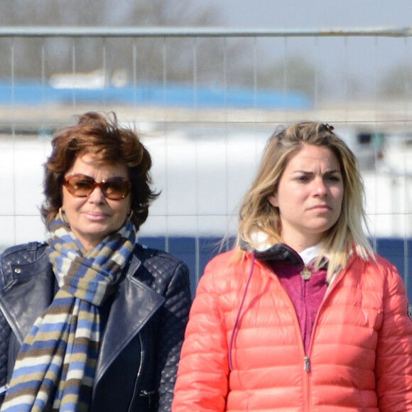 Sophie Tapie et Bernard Tapie assistant au saut d'obstacles international de Chantilly à Chantilly, au nord-est de Paris, en France, le 21 avril 2013. Photo par Nicolas Briquet/ABACAPRESS.COM