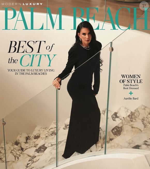 Affaire Kiabi , une fraude à 100 millions d'euros : Aurelie Bard en couverture du magazine Modern Luxury Palm Beach quelques jours avant son arrestation.