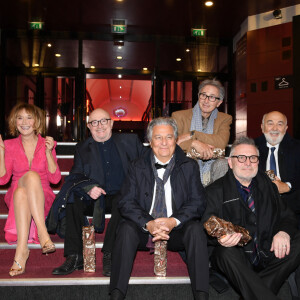 César d'anniversaire pour le Splendide - Marie Anne Chazel, Michel Blanc, Christian Clavier, Thierry Lhermitte, Gérard Jugnot, Josiane Balasko, Bruno Moynot lors de la pressroom (press room) remise des prix lors de la 46ème cérémonie des César à l'Olympia à Paris le 12 mars 2021 © Pascal le Segretain / Pool / Bestimage 