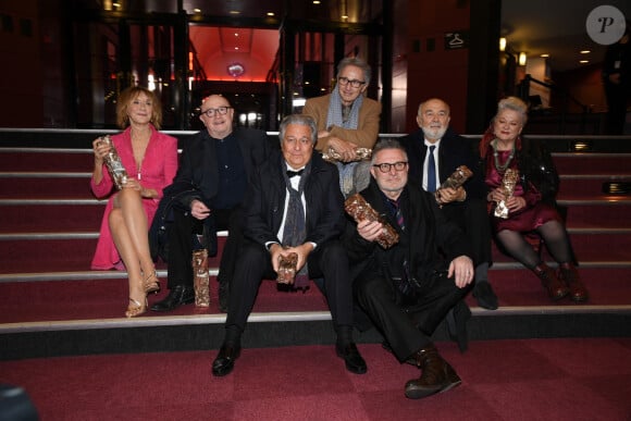 César d'anniversaire pour le Splendide - Marie Anne Chazel, Michel Blanc, Christian Clavier, Thierry Lhermitte, Gérard Jugnot, Josiane Balasko, Bruno Moynot lors de la pressroom (press room) remise des prix lors de la 46ème cérémonie des César à l'Olympia à Paris le 12 mars 2021 © Pascal le Segretain / Pool / Bestimage 