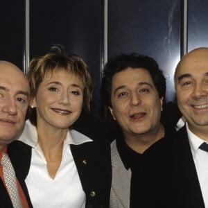 Archives - En France, à Paris, dans les coulisses, Michel BLANC, Marie-Anne CHAZEL, Christian CLAVIER, Gérard JUGNOT et Thierry LHERMITTE le 15 décembre 1997