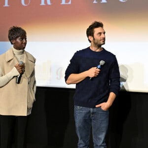 Lucas Bernard, Eye Haïdara et Pio Marmaï lors de la 6ème édition du festival Cinéroman à Nice le 4 octobre 2024.