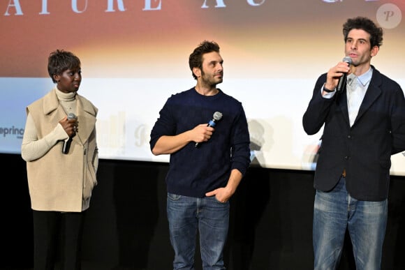 Lucas Bernard, Eye Haïdara et Pio Marmaï lors de la 6ème édition du festival Cinéroman à Nice le 4 octobre 2024.