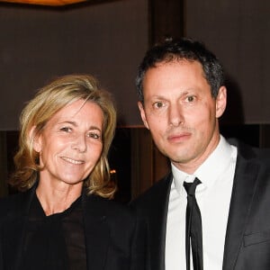 Exclusif - Claire Chazal et Marc-Olivier Fogiel - Dîner pour le lancement du fond "Enfants à Coeur - Mireille Darc" au profit de La Chaîne de l'Espoir au Pavillon Ledoyen à Paris. Le 29 novembre 2017. Chaque table portait le nom d'un film de M.Darc. © Olivier Borde-Coadic Guirec / Bestimage