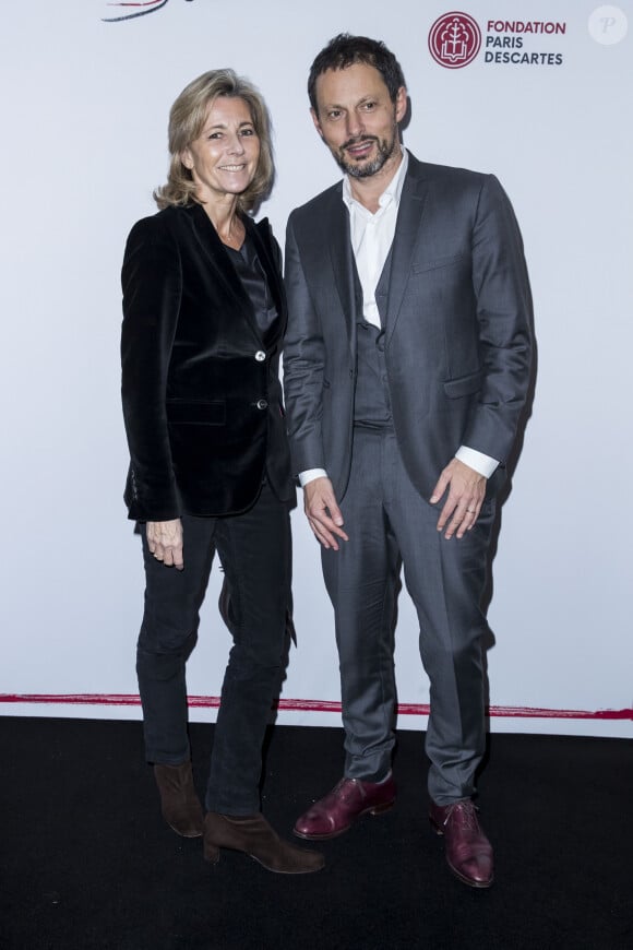 Claire Chazal et Marc-Olivier Fogiel - Dîner "Sauver la vie" pour la fondation Descartes au Pavillon Ledoyen à Paris le 30 novembre 2016. © Olivier Borde/Bestimage 