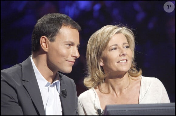 Claire Chazal et Marc-Olivier Fogiel dans l'émission Qui veut gagner des millions ? sur TF1.