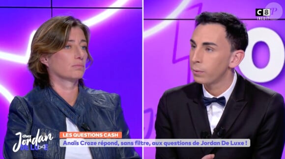 La chanteuse Anaïs face à Jordan De Luxe sur le plateau de "Chez Jordan" sur C8.