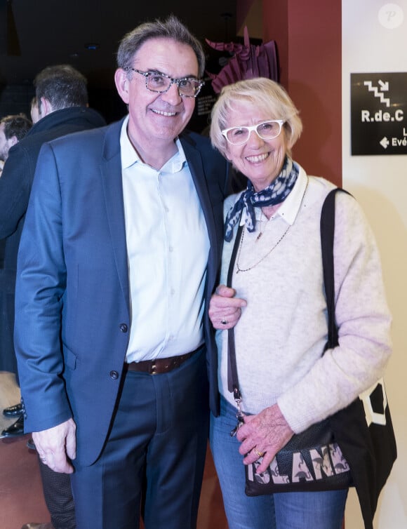 David Kimelfeld (président de la métropole de Lyon) et la critique culinaire Mercotte (Jacqueline Mercorelli) - Inauguration du Food Traboules et du MiHotel à Lyon le 14 janvier 2020. Fermé pour restauration depuis avril 2018, l'immeuble La Tour Rose rouvre ses portes. Propriété de la SACVL, ce site en terrasses situé au coeur du quartier Renaissance a bénéficié d'une véritable cure de jouvence. Il accueillera désormais dans un cadre renouvelé mais toujours plein de cachet et de charme, les suites connectées Mi Hôtel by La Tour Rose et accueillera également le Food Traboule à la Tour Rose emmené par le couple Tabatha et L.Mey. © Sandrine Thesillat/Panoramic/Bestimage