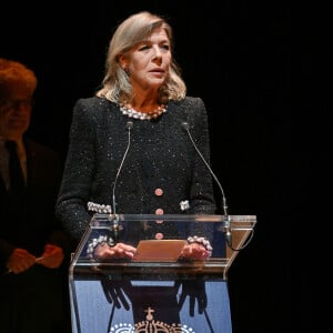 La princesse Caroline de Hanovre lors de la cérémonie de proclamation de l'édition 2024 des Prix de la Fondation Prince Pierre à l'opéra Garnier à Monaco, le 8 octobre 2024. © Bruno Bebert / Bestimage 