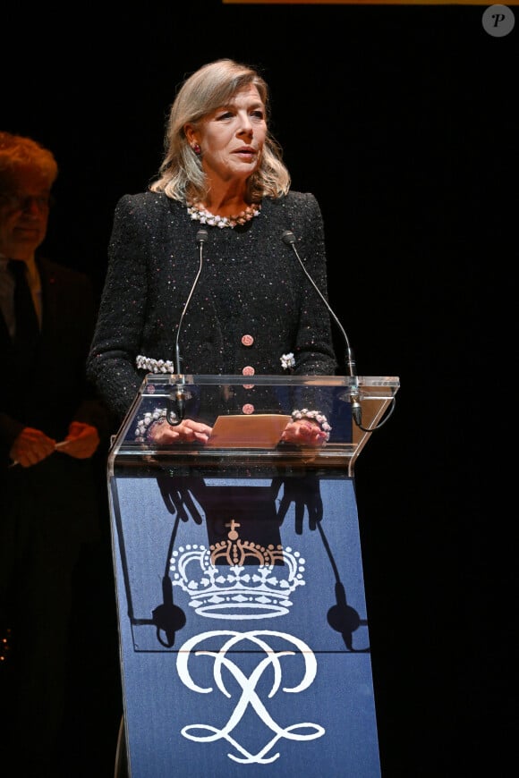 La princesse Caroline de Hanovre lors de la cérémonie de proclamation de l'édition 2024 des Prix de la Fondation Prince Pierre à l'opéra Garnier à Monaco, le 8 octobre 2024. © Bruno Bebert / Bestimage 