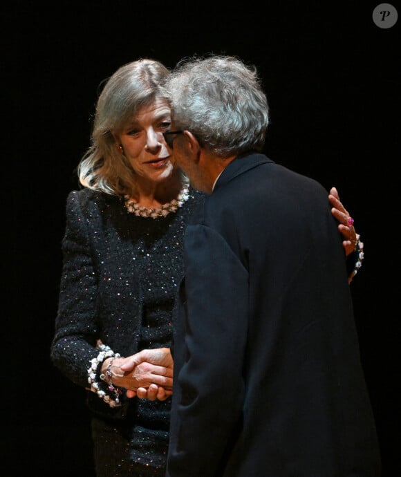 La princesse Caroline de Hanovre lors de la cérémonie de proclamation de l'édition 2024 des Prix de la Fondation Prince Pierre à l'opéra Garnier à Monaco, le 8 octobre 2024.© Bruno Bebert / Bestimage 