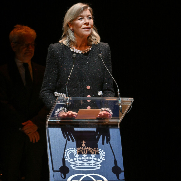 La princesse Caroline de Hanovre lors de la cérémonie de proclamation de l'édition 2024 des Prix de la Fondation Prince Pierre à l'opéra Garnier à Monaco, le 8 octobre 2024 © Bruno Bebert / Bestimage 