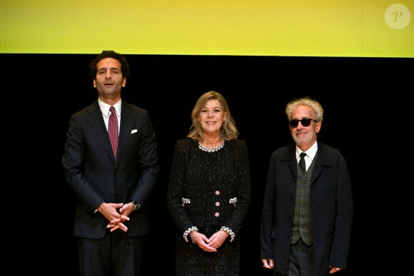 Mokhtarla Amoudi, la princesse Caroline de Hanovre et Mathieu Belezi lors de la cérémonie de proclamation de l'édition 2024 des Prix de la Fondation Prince Pierre à l'opéra Garnier à Monaco, le 8 octobre 2024 © Bruno Bebert / Bestimage 