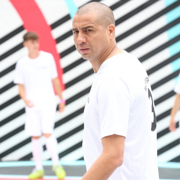 David Trezeguet lors de l'inauguration du terrain de football au square Léon Serpollet Paris 18, par Tik Tok et la Mairie de Paris à Paris, France le 28 juin 2021. Photo par Jerome Domine/ABACAPRESS.COM