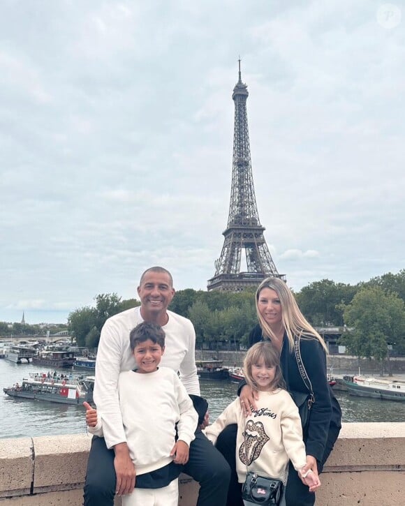 David Trézeguet avec son fils et sa nouvelle compagne.