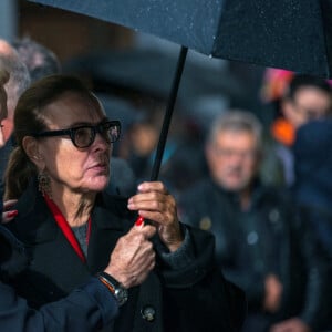 Carole Bouquet - Obsèques de Michel Blanc en l'église Saint-Eustache à Paris, le 10 octobre 2024.