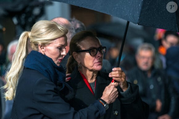 Carole Bouquet - Obsèques de Michel Blanc en l'église Saint-Eustache à Paris, le 10 octobre 2024.