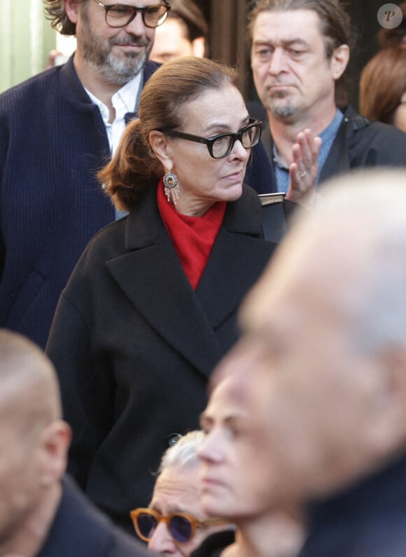 Carole Bouquet - Obsèques de Michel Blanc en l'église Saint-Eustache à Paris, le 10 octobre 2024.