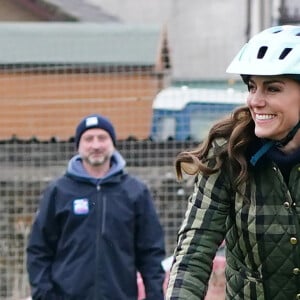 Catherine (Kate) Middleton, princesse de Galles, visite Outfit Moray, une organisation caritative primée à Moray (Ecosse), le 2 novembre 2023.