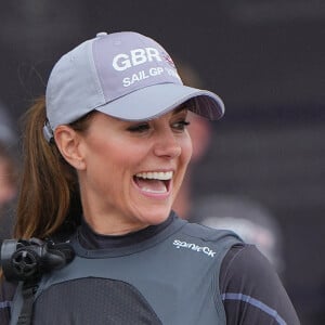 Catherine (Kate) Middleton, duchesse de Cambridge, rejoint le 1851 Trust et l'équipe Great Britain SailGP à Plymouth, le 31 juillet 2022.  The Duchess of Cambridge joins the 1851 Trust and the Great Britain SailGP Team in Plymouth, Devon, UK, on the 31st July 2022. 