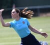 Durant son traitement, la princesse n'a pas cessé de s'entretenir
Catherine Kate Middleton, princesse de Galles, participe à des exercices de rugby lors d'une visite au Maidenhead Rugby Club, dans le Berkshire, le 7 juin 2023