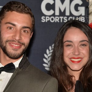 Marwan Berreni et Coline D'Inca ( Plus Belle la Vie) - Photocall de la 10ème cérémonie des Globes de Cristal au Lido à Paris, le 13 avril 2015