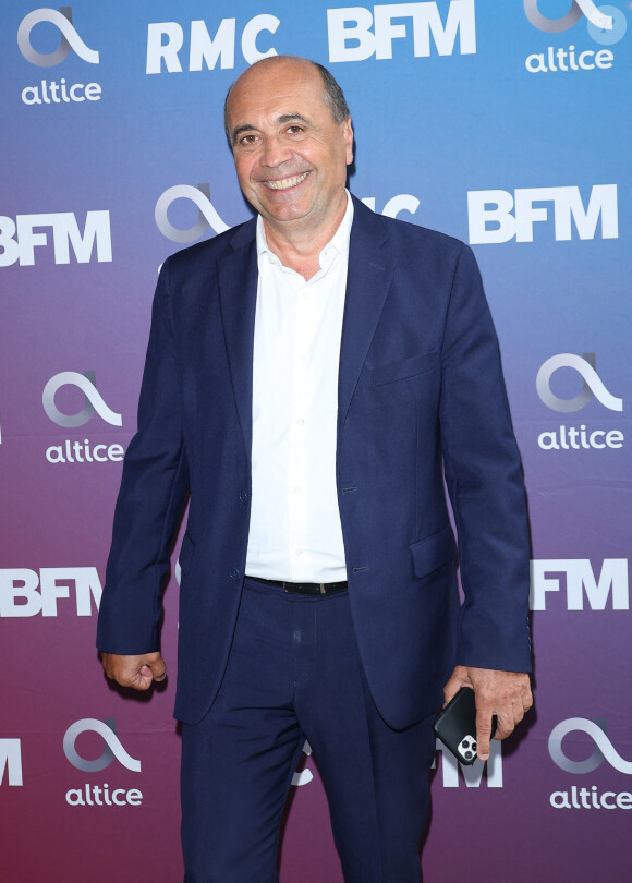 Hervé Beroud lors de la conférence de presse de rentrée BFM TV. - RMC du groupe Altice France à Paris, France, le 31 août 2023. © Coadic Guirec/Bestimage 