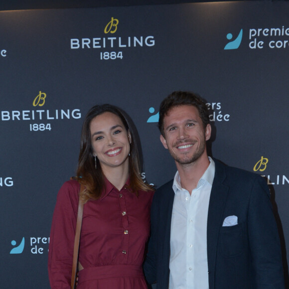 Marine Lorphelin (Miss France 2013) et son compagnon Stanislas Gruau - Dîner de charité Breitling à la Samaritaine pour l'association "Premiers de Cordée" à Paris le 4 avril 2024. © Rachid Bellak/Bestimage