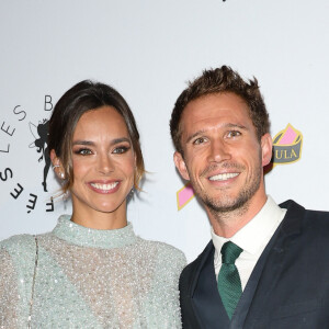 Marine Lorphelin (Miss France 2013) et son nouveau compagnon - Photocall du 4ème gala de charité de l'association "Les Bonnes Fées" à l'occasion de la campagne mondiale "Octobre Rose" à l'hôtel Peninsula, Paris le 5 octobre 2023. © Coadic Guirec/Bestimage