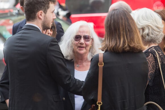 L'épouse de Pierre Bellemare, Roselyne Bracchi, lors de la cérémonie d'enterrement de Pierre Bellemare à l'église Saint-Roch à Paris, France, le 31 mai 2018. L'animateur, producteur, écrivain et journaliste français Pierre Bellemare est décédé le 26 mai 2018 à l'âge de 88 ans. Photo par Nasser Berzane/ABACAPRESS.COM