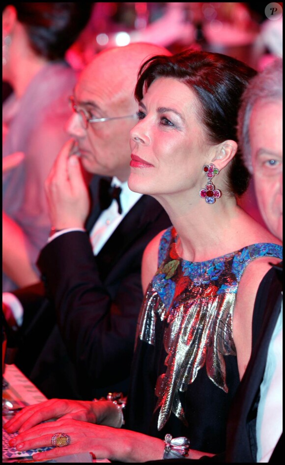 La Princesse Caroline de Hanovre, à l'occasion du célèbre Bal de la Rose, qui s'est tenu au Sporting Club de Monte Carlo, à Monaco, le 27 mars 2010.