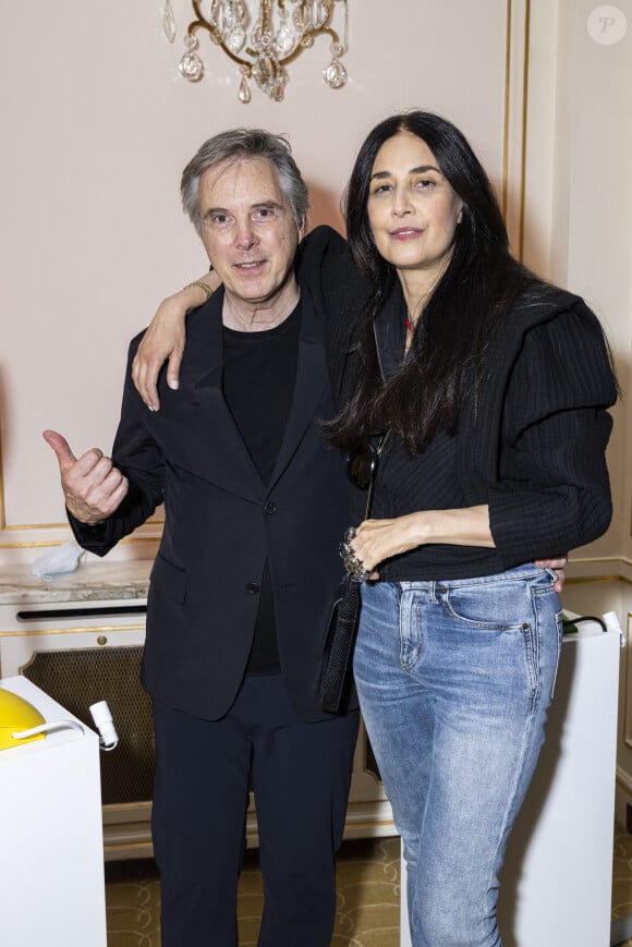 Olivier Lapidus et sa femme Yara Lapidus lors de la présentation du concept "Beauté par la Lumière" à l'hôtel Plaza Athénée, Paris, France, le 24 juin 2021. © Olivier Borde/Bestimage