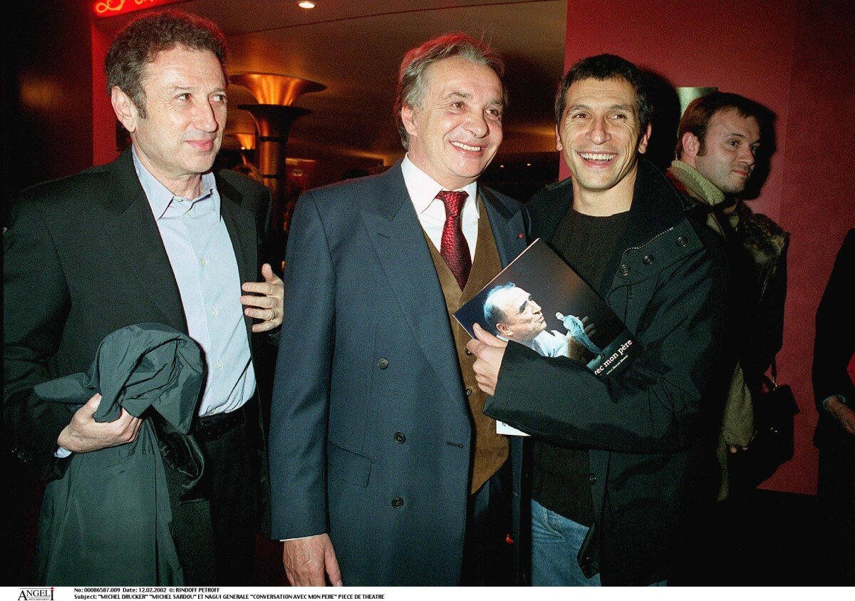 Photo : Michel Drucker, Nagui et Michel Sardou. - Purepeople
